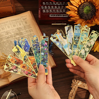 ArtMark Van Gogh Irises — Brass Metal Bookmark