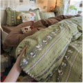 Sage Forest Kitty Aesthetic Bedding Set