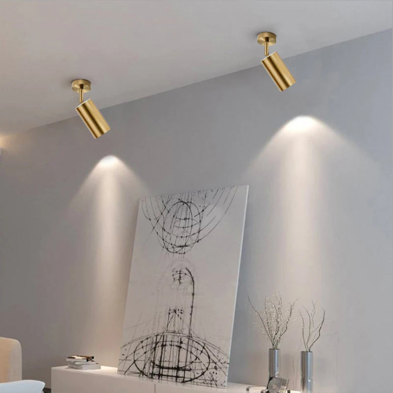 SpotTrack GU10 Wall & Track Spotlight — 340° Rotatable, 7W LED, Black Gold White, Hardwired