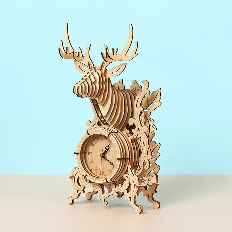 Wooden Clock 3D Puzzle Kit