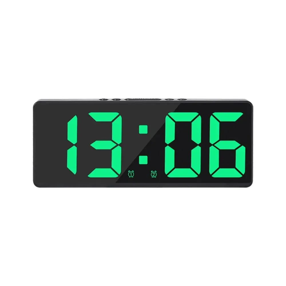 LumaGlow LED Alarm Clock — Large Display, Color Night Light, Temperature & Calendar