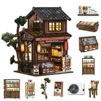 Kasuga Grocery Store DIY Miniature House Kit with LED Lights