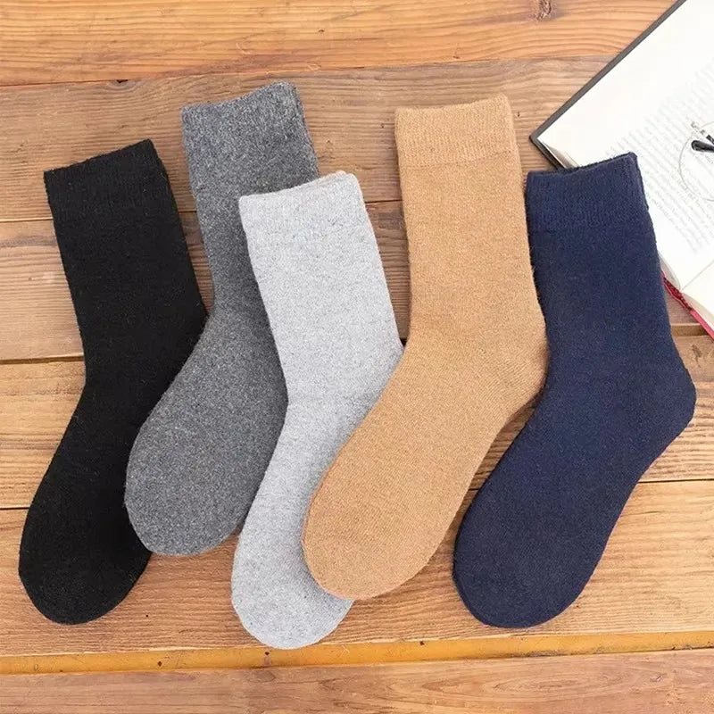 Wool Socks Thick Thermal Winter Socks, Warm Wool Blend Crew Socks for Women and Men, Cozy Home Socks
