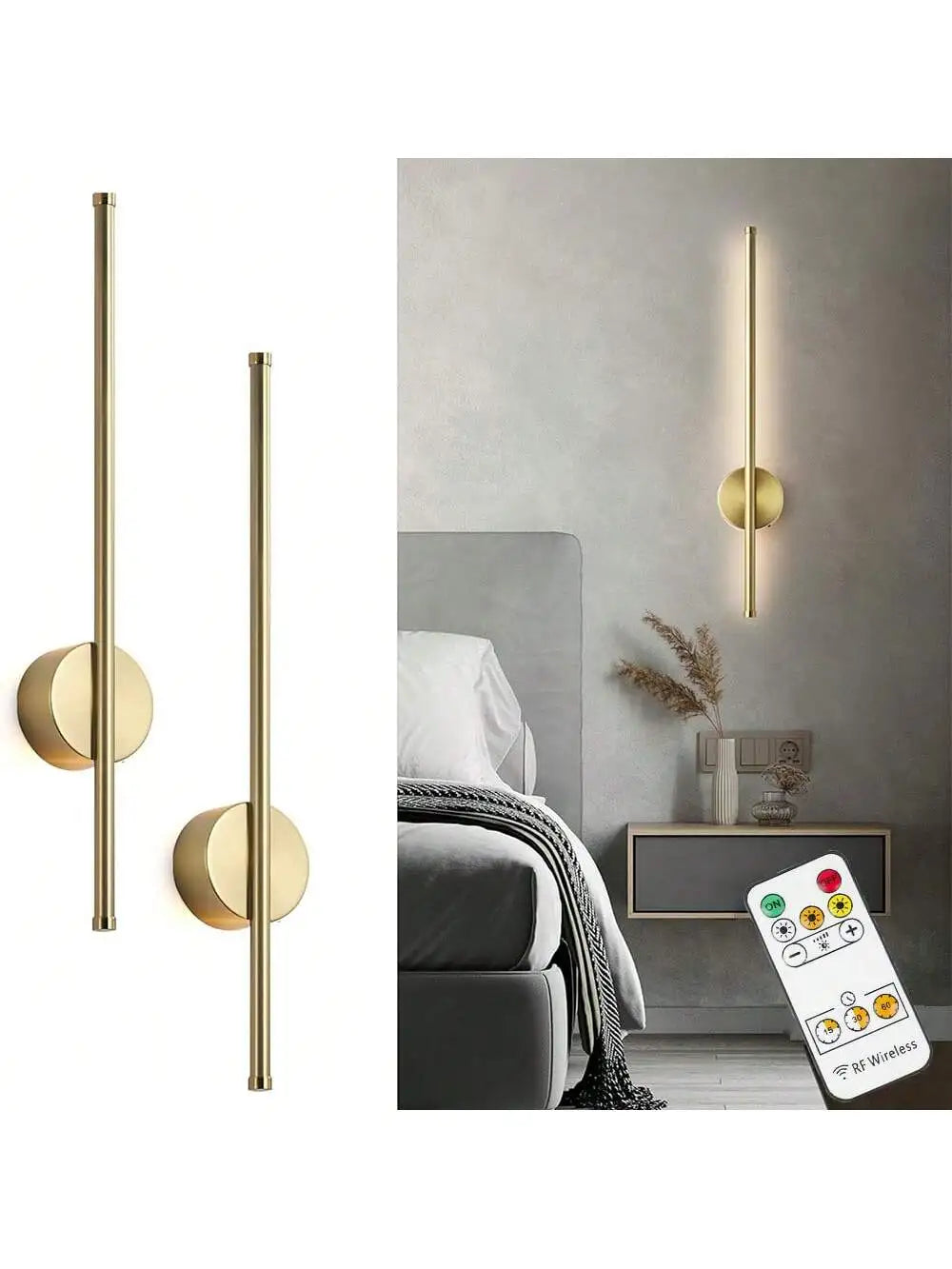 BarGlow Rechargeable Wall Sconce — LED, Touch & Remote, Dimmable, 3 Color Temps, No Wiring