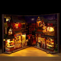 Book Nook Kit DIY Bookshop Miniature, Wooden Bookshelf Insert 7.3 x 3.3 x 6.7 in, 3D Puzzle for Adults