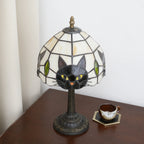 TiffanyCat Stained Glass Table Lamp — Vintage Cat Decor