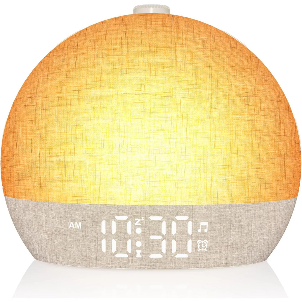 Sunrise Alarm Clock — Wake Up Light with White Noise & Night Light, Dimmable — DawnGlow