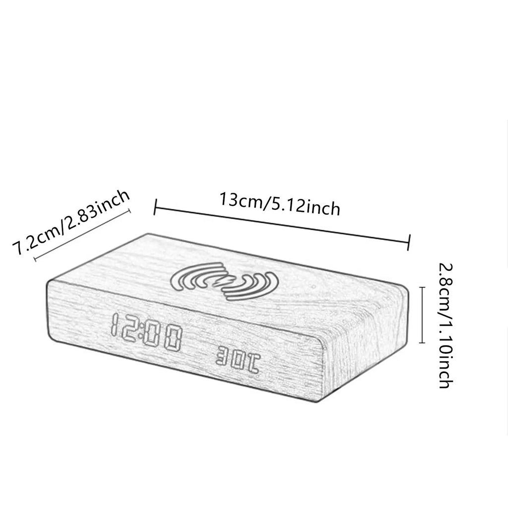 Digital Alarm Clock with Wireless Charging Pad, LED Display — DawnBlock