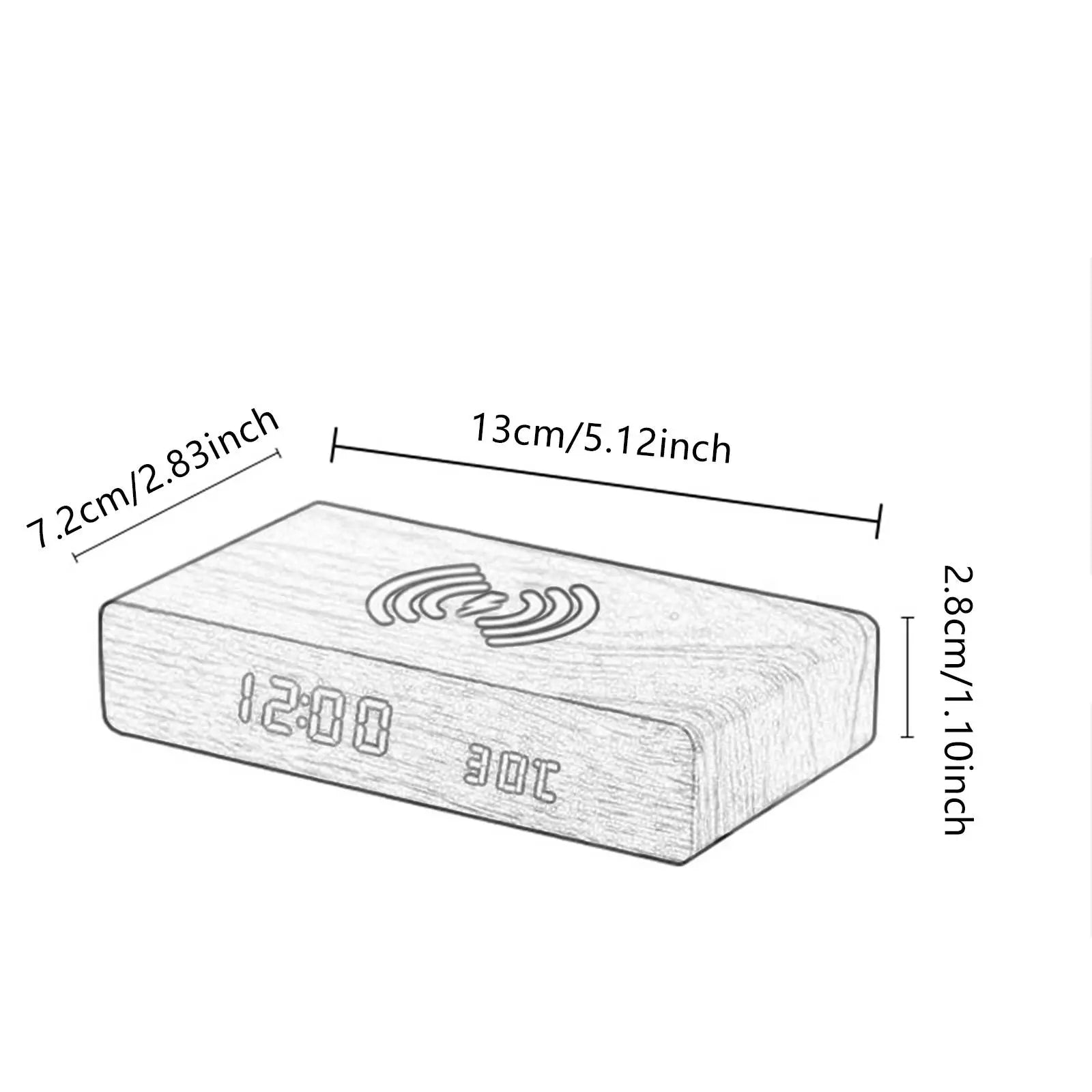 Digital Alarm Clock with Wireless Charging Pad, LED Display — DawnBlock