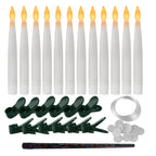 Clip On LED Candles for Christmas Tree with Remote and Timer, Flameless Mini Taper Candles, Scandinavian