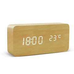 WoodCube — LED Alarm Clock with Voice Control