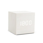 Sound-Activated Wooden Alarm Clock — LED Display with Temperature, Snooze & 3 Alarms — WoodCube