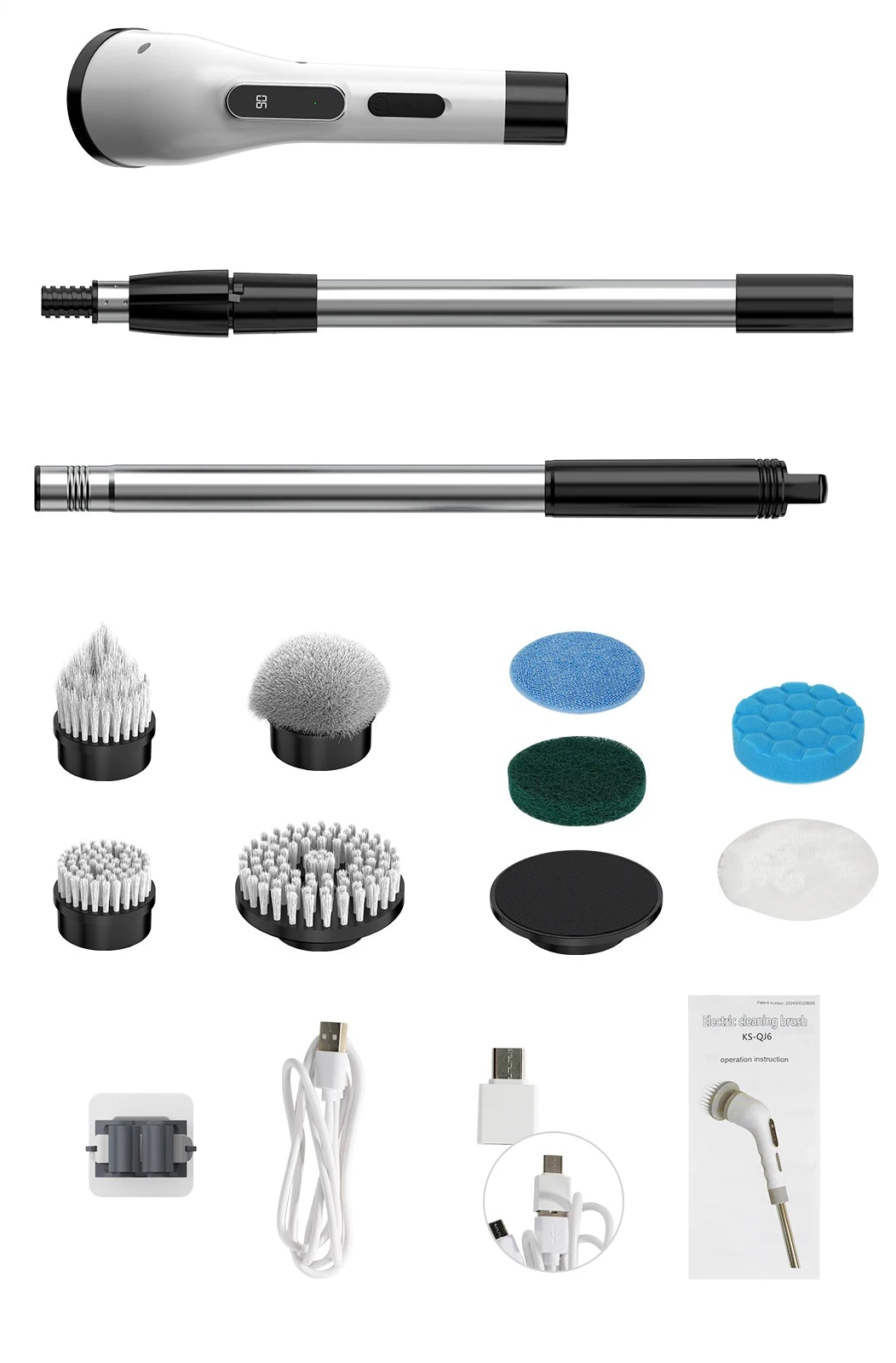 PowerScrub X9™ Electric Spin Scrubber (9-in-1 | Extension Handle | Cordless)