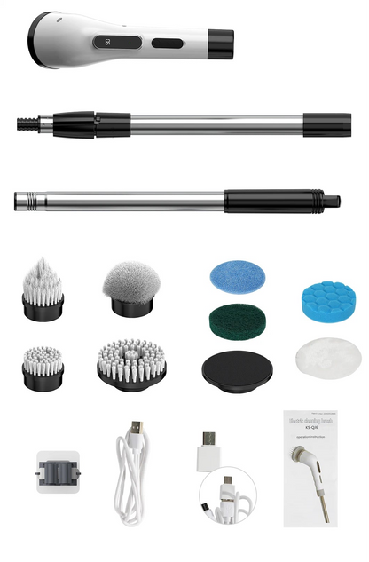 PowerScrub X9™ Electric Spin Scrubber (9-in-1 | Extension Handle | Cordless)