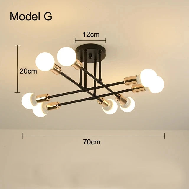 OrbitGlow — Mid-Century Sputnik Ceiling Light