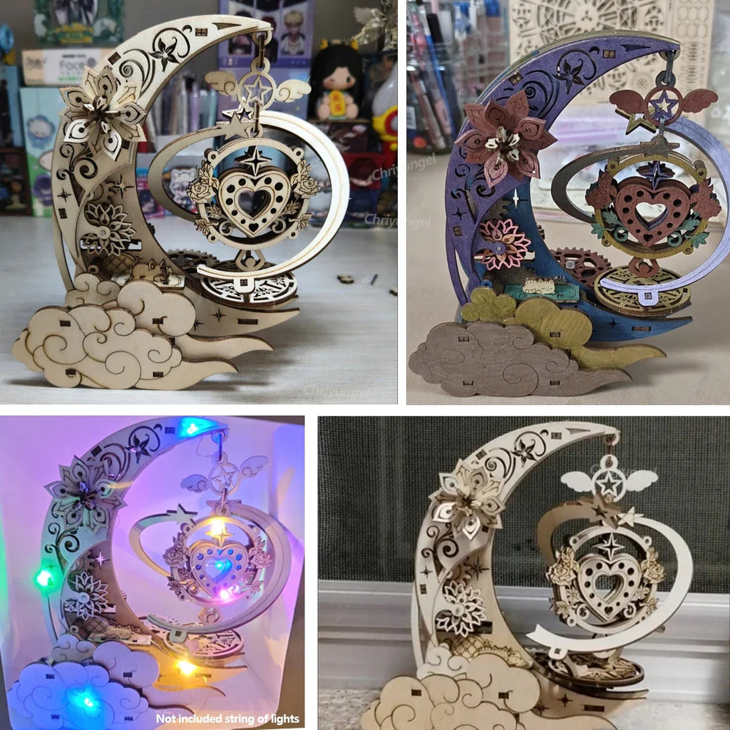 Moon & Star Music Box Wooden Puzzle