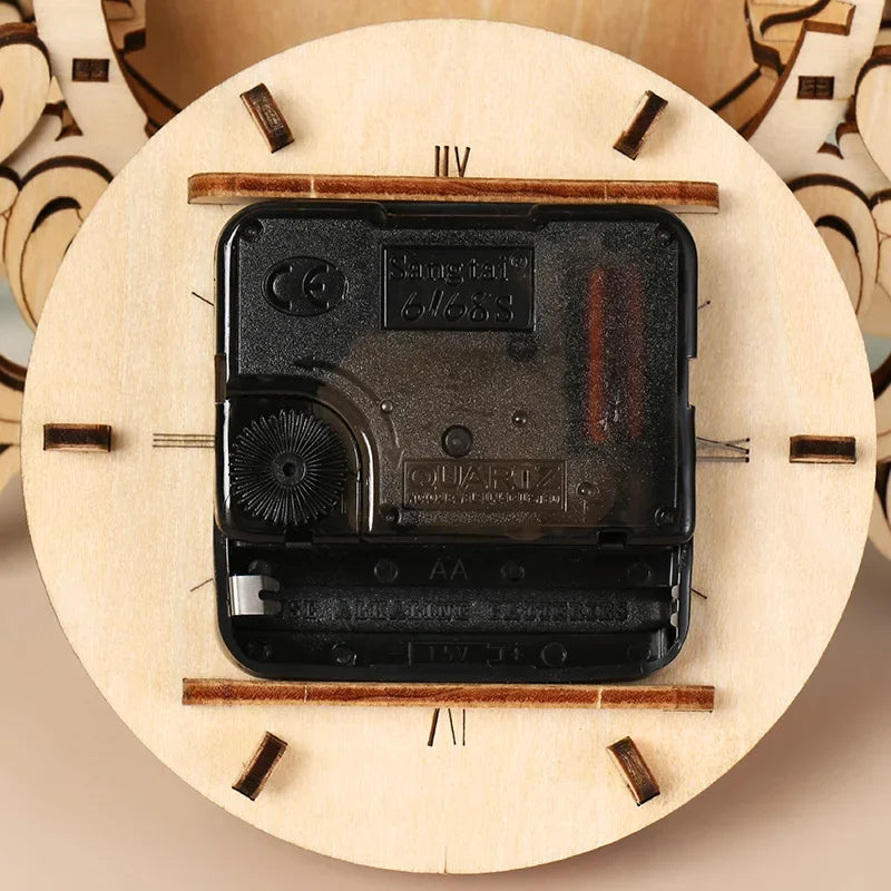 Wooden Clock 3D Puzzle Kit