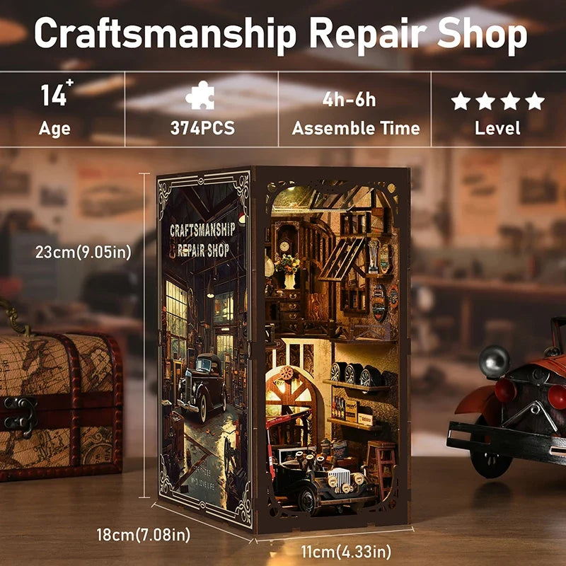 Craftsmanship Repair Shop DIY Book Nook Kit