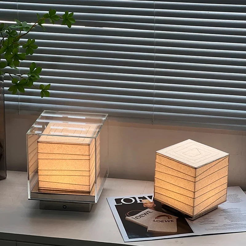 Shoji Cube Table Lamp