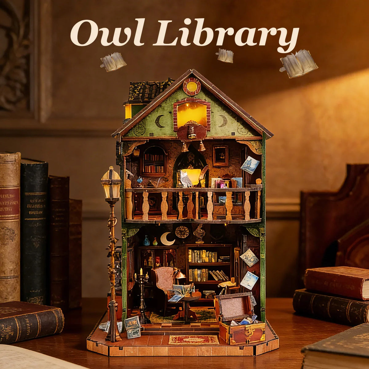 Owl Library DIY Miniature House Kit
