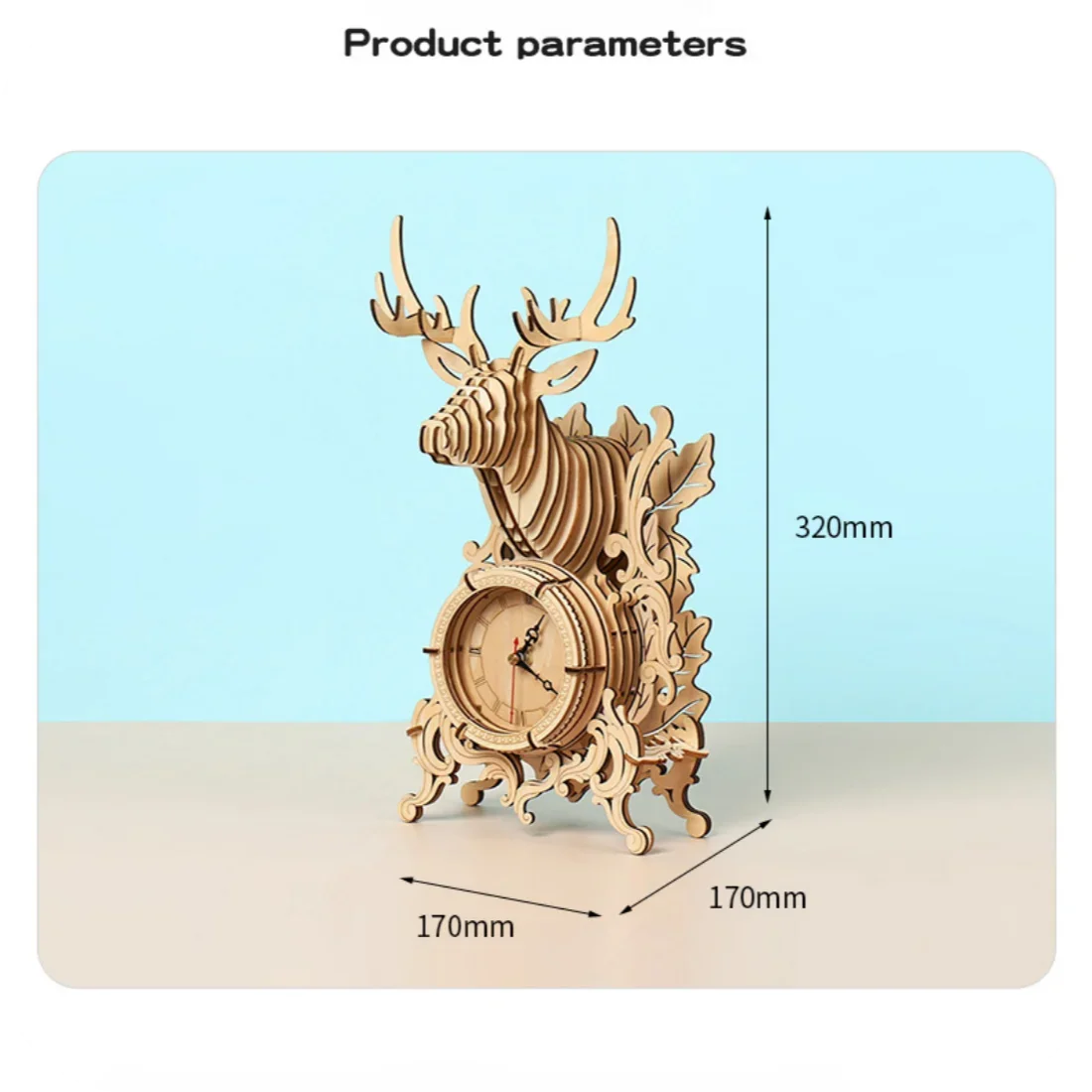 Wooden Clock 3D Puzzle Kit