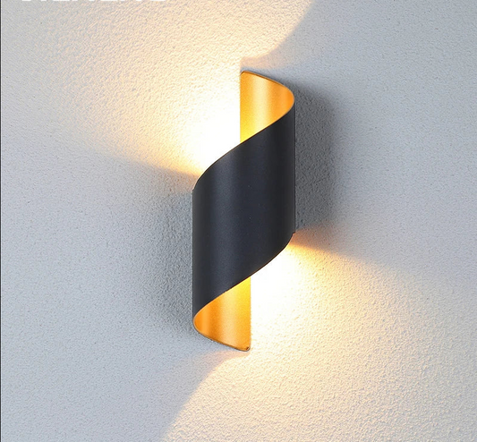 TwistGlow — Spiral Outdoor LED Wall Sconce