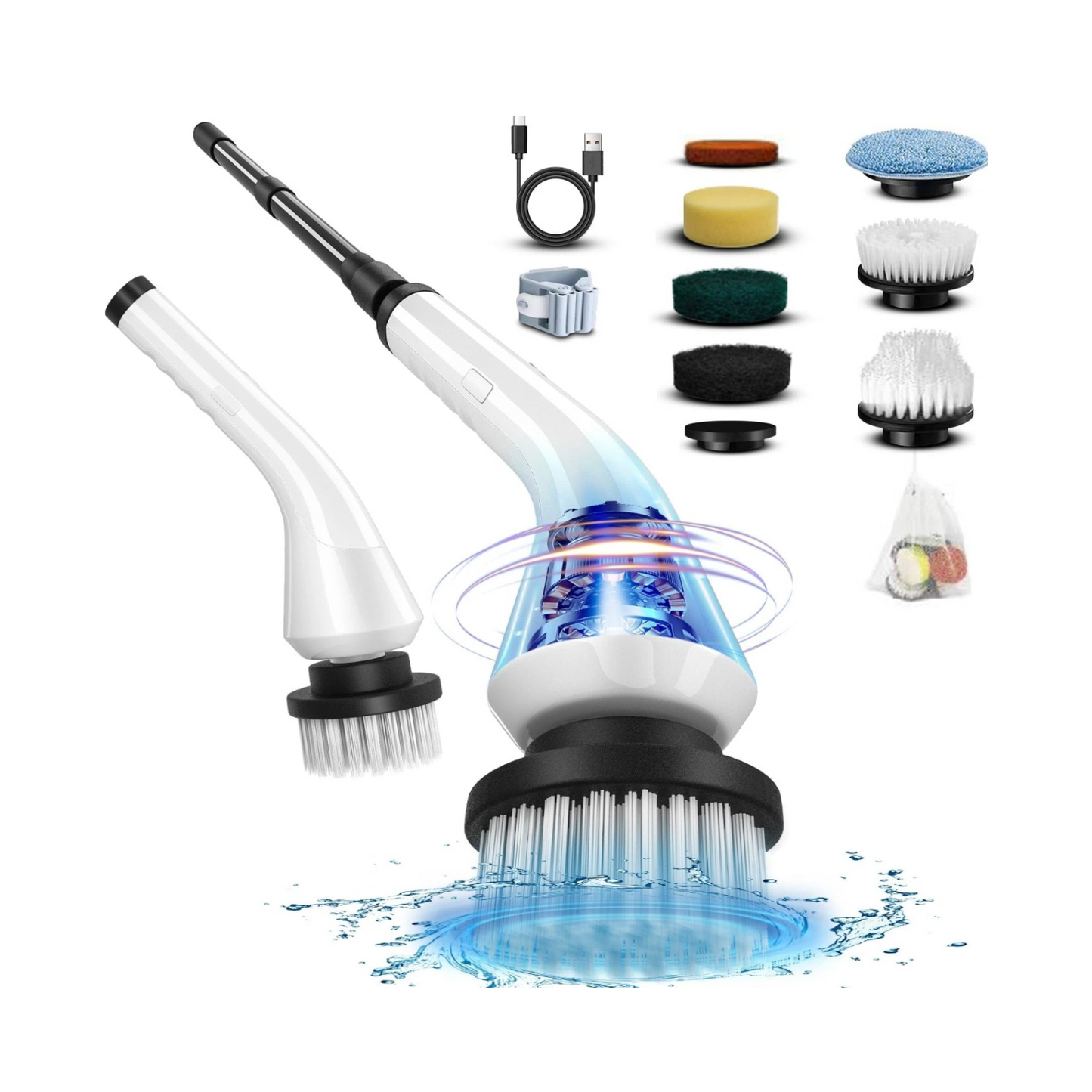 PowerScrub X9™ Electric Spin Scrubber (9-in-1 | Extension Handle | Cordless)