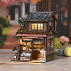 Kasuga Grocery Store DIY Miniature House Kit with LED Lights