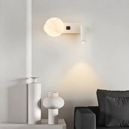 MoonSpot Wall Sconce — LED Reading & Ambient Light, Hardwired, Knob Switch, Bedroom Bedside