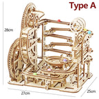 Marble Run Tower 3D Wooden Puzzle with Lift