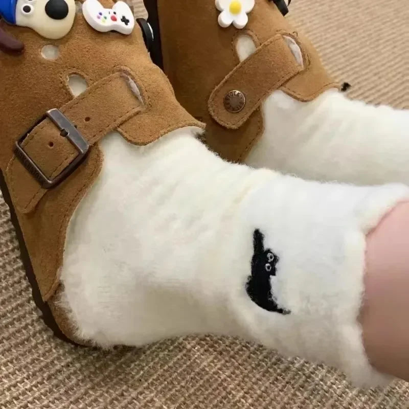 Fuzzy Socks for Women, Cute Cat Cozy Plush Winter Socks, Soft Warm Slipper Socks, 1-3 Pairs