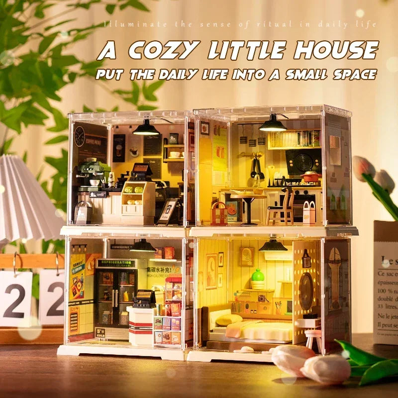 Store Bedroom Kitchen DIY Miniature House Kit