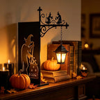 ShelfGlow — Iron Bookend Light, Halloween Bookshelf Decor
