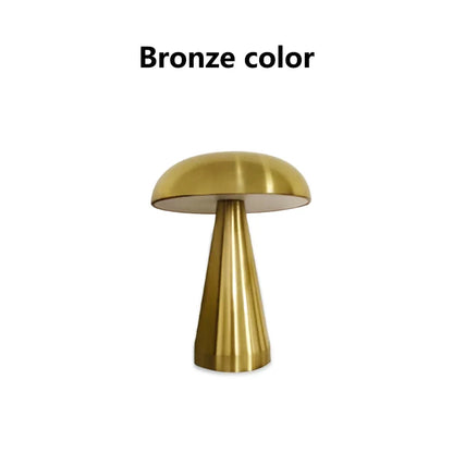HushGlow — Metal Mushroom Touch Lamp
