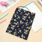 Adjustable Book Cover Fabric A5, Floral Book Sleeve Protector for Paperbacks, Gold Stamped