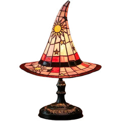 WitchHat Stained Glass Lamp — Mystical Tiffany-Style Decor