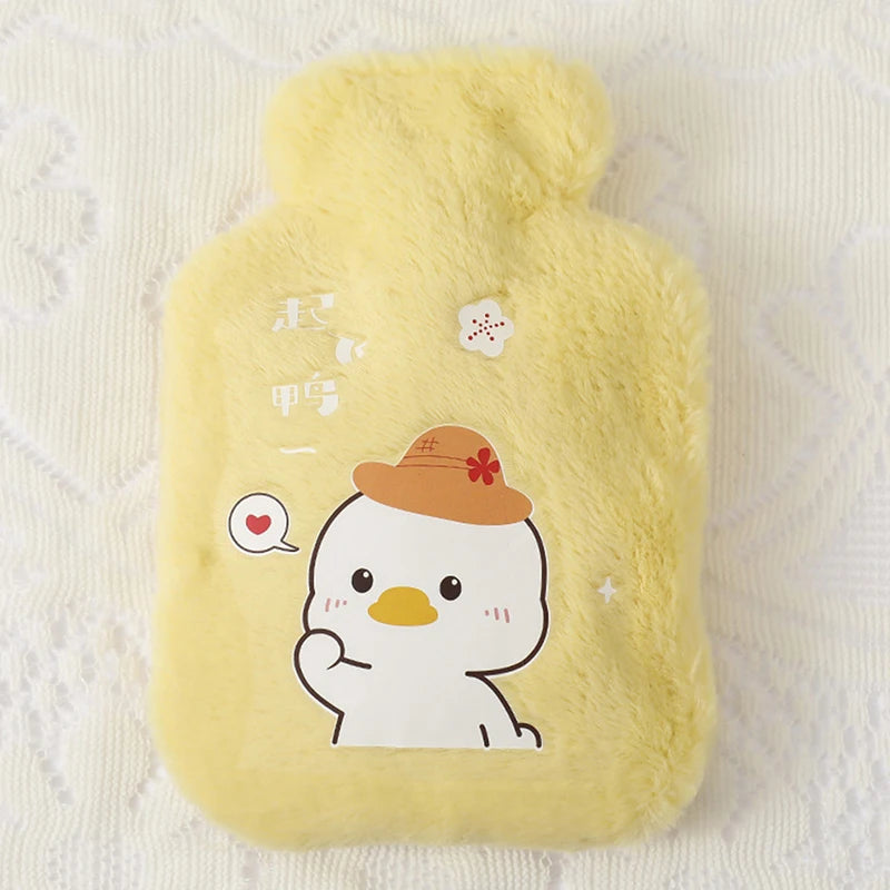 Cute Hot Water Bottle with Plush Cover, Bear Bunny Small Hand Warmer 250ml, Gift