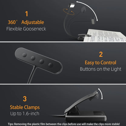 FlexGlow — Rechargeable Gooseneck LED Book Light