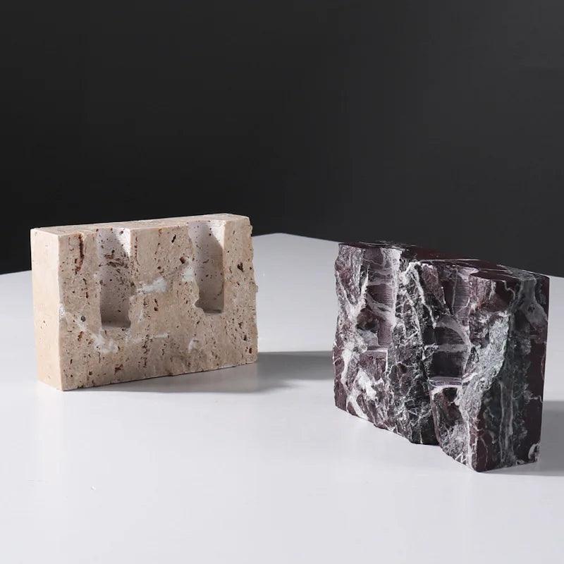 Travertine Stone Candle Holder