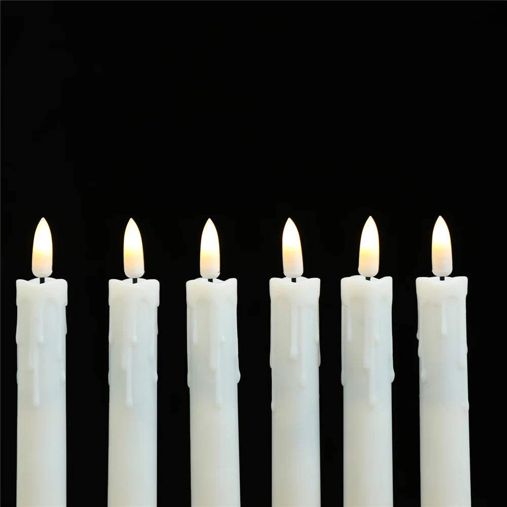 Flameless Taper Candles with Remote, 7 Inch Battery Operated LED Candlesticks, Set of 3, Flickering