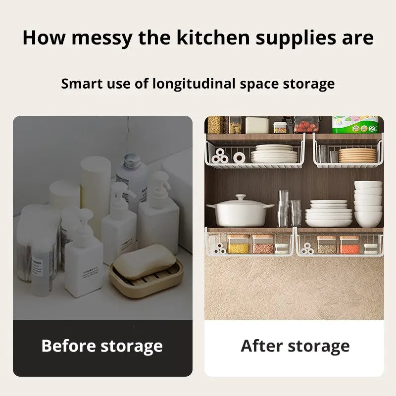 SpaceHook™ Metal Hanging Storage Basket (Wall & Cabinet Mount)