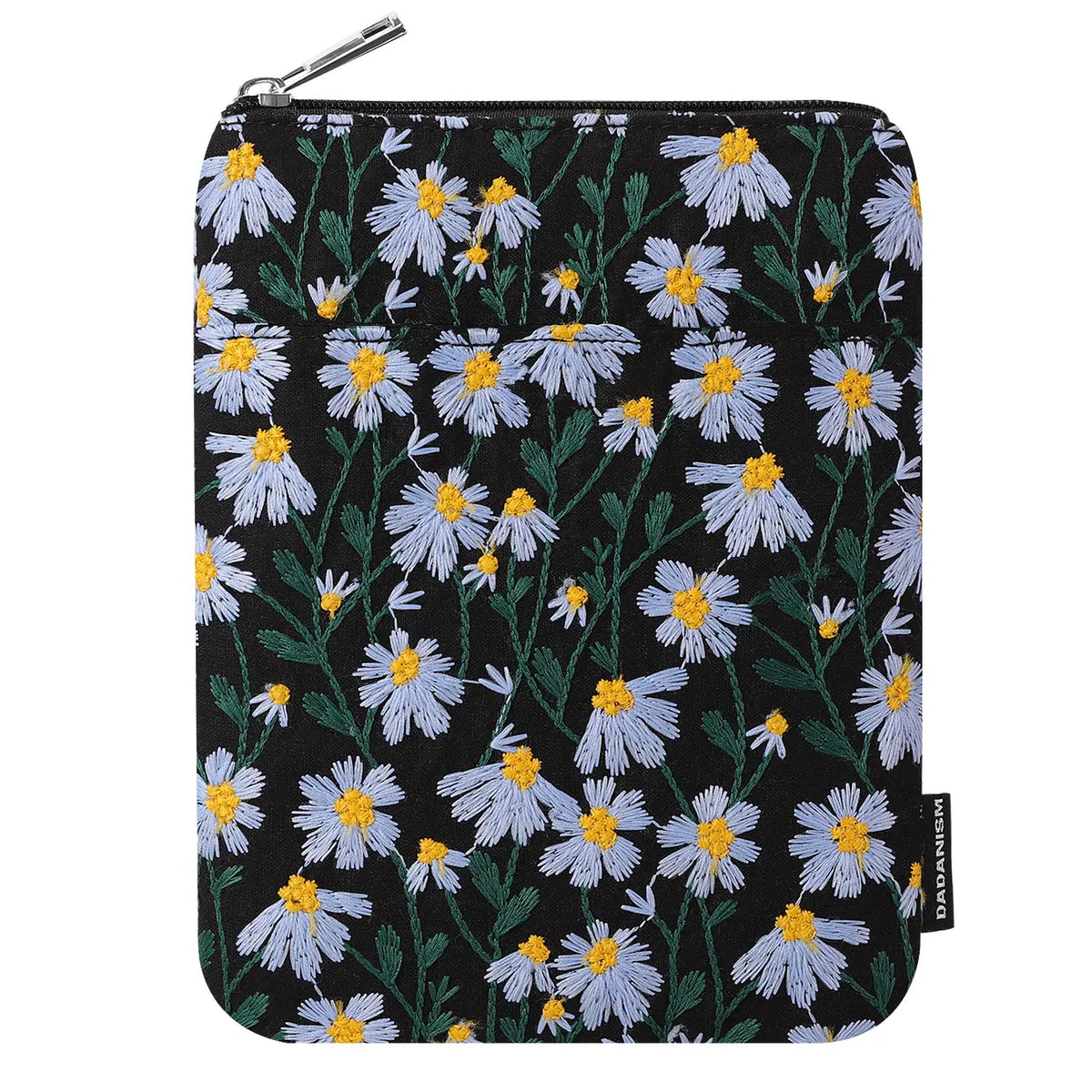 E-Reader Sleeve 6-7 inch, Embroidered Daisy Padded Case, Fits Kindle Paperwhite and Kobo