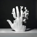 Nordic Resin Palm Sculpture – Minimalist Shelf Art Piece