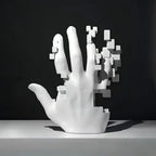 Nordic Resin Palm Sculpture – Minimalist Shelf Art Piece