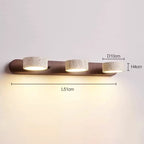 StoneBar Travertine Wall Light — Wood & Stone LED Vanity Bar, 2/3/4 Heads, Wabi-Sabi