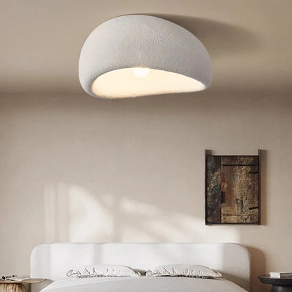 StoneGlow Wabi-Sabi Ceiling Light — Textured Flush Mount, E27, Nordic Minimalist, 11.8"