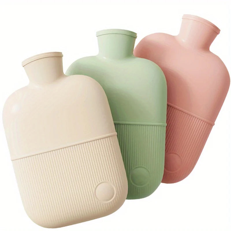 Hot Water Bottle with Soft Cover 1000ml, Non-Slip Grip Hot Water Bag, Leak-Proof