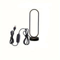 Modern Ring Table Lamp, 3-Color Dimmable LED Bedside Lamp, Minimalist Black Nightstand Light