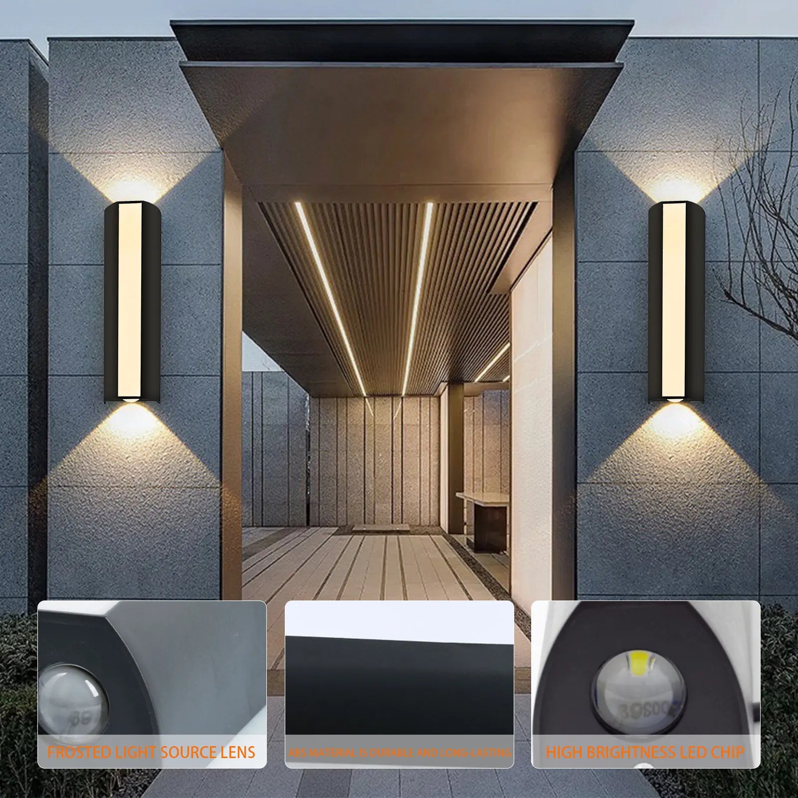 DuoGlow — Split Cylinder Outdoor LED Wall Sconce