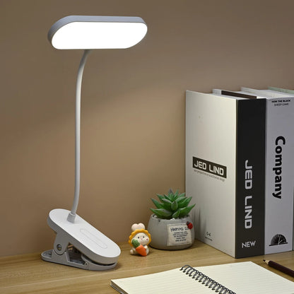 ClipGlow Rechargeable LED Desk Lamp — Clip-On, Touch Control, Dimmable, USB-C, Eye Care